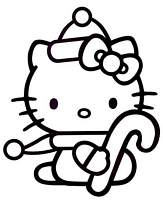 coloriage hello kitty et son sucre d orge de noel